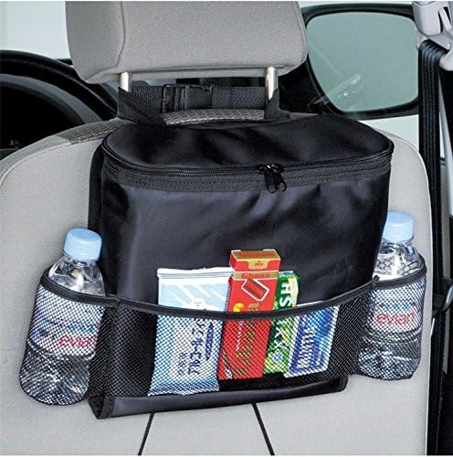 KAFEEK Car Seat Organizer/Auto Seat Back Organizer/Multi-Pocket Travel Insulated Drinks Holder Cooler/Storage Bag Cool Wrap Bottle Bag with Mesh Pockets(Heat-Preservation)