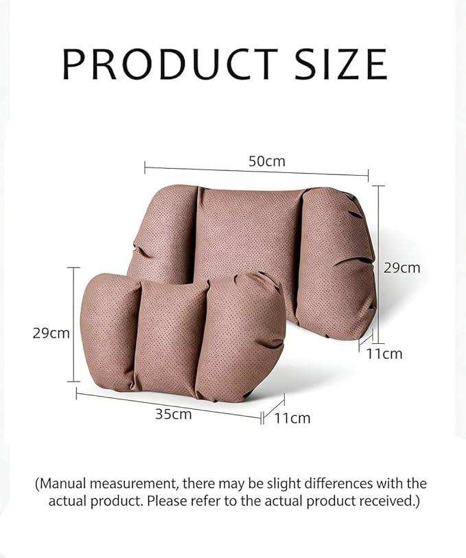Car Neck Pillow & Lumbar Support for Lincoln Aviator 2020-2024 Ergonomic Breathable Mesh Auto Seat Back Cushion Headrest,Black-Neck Pillow