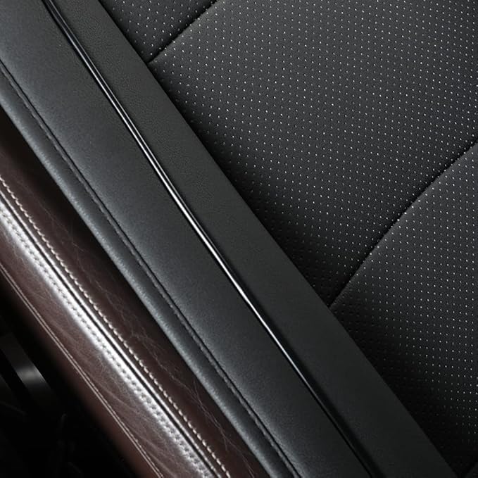 1pcs Luxury Car Seat Backrest Protector Cover Car Interior PU Leather Car Seat Cover Universal Anti-Slip Seat Cover (Black Backrest)