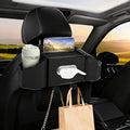 7-In-1 Car Seat Back Organizer with Cup Holders, Tissue Box, Garbage Can&Hooks, Multifunctional Headrest Storage Organizer, Headrest Cup Holder for Backseat, Car Accessories for Trips, Travels(Black)