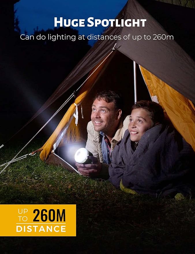 Camping Lantern, 600LM Camping Lights, 5 Light Modes Rechargeable Lantern Waterproof Mini Flashlight Emergency Lights for Home Power Failure, Camping Hanging, Car Camping (Black)