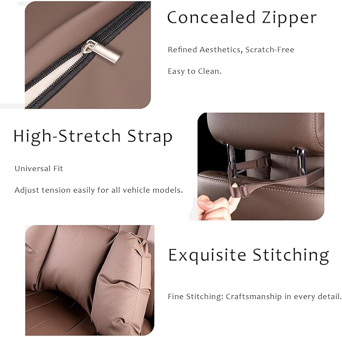 Car Neck Pillow & Lumbar Support for Lincoln Aviator 2020-2024 Ergonomic Breathable Mesh Auto Seat Back Cushion Headrest,Black-Lumbar Support