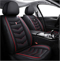 MVRVMV for Ford Explorer 2007-2026 Seat Covers, Waterproof Leather Seat Cover (2 Seat Standard,Black-Red)