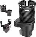 Car Cup Holder Expander, Adjustable Expandable Dual Cup Holder Adapter for Car, Universal Drink Holder for Water Bottles Coffee Mugs Cans, 2.9"-5.9", Black