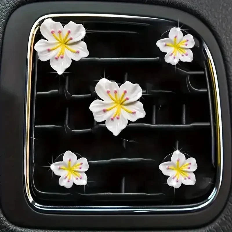 5pcs Flower Car Perfume Clip Air Vent Decorations Interior