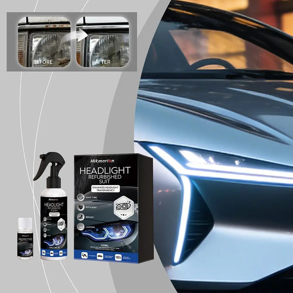 Car Headlight Restoration Kit – Lens Cleaner, Polisher & UV Protection Solution