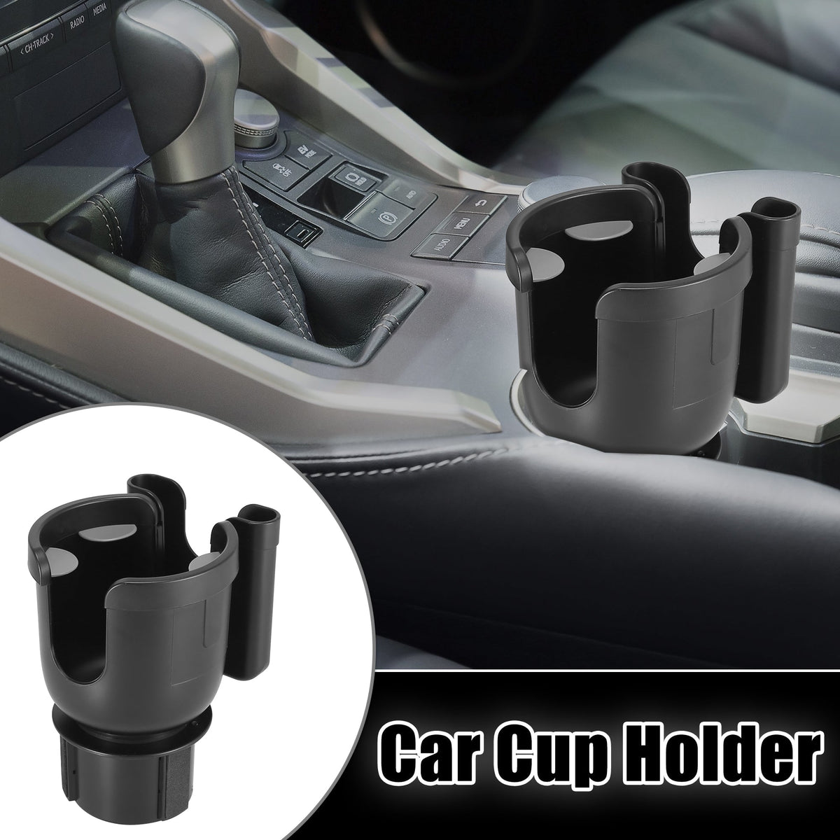 Car Cup Holder Expander 2 in 1  Mount Universal Bottle Cup Holder Organizer